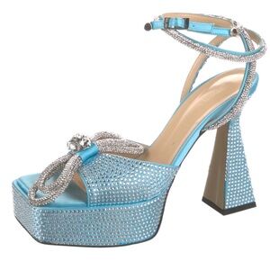 Mach & Mach Satin Bow Accents Sandals Size 10